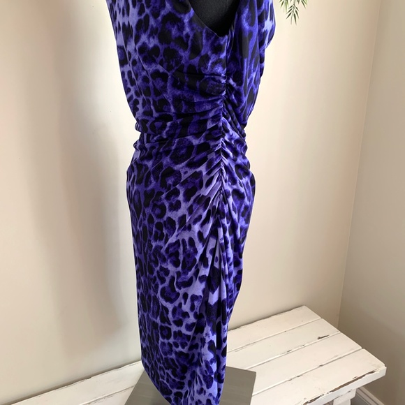 Ronni Nicole Blue Leopard Print Dress - Picture 3 of 12